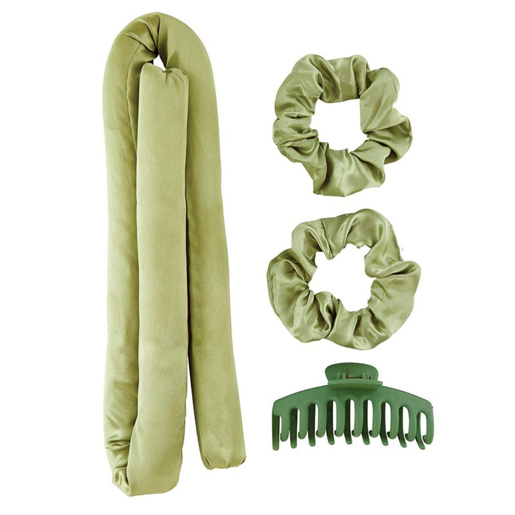 4-Piece Heatless Curls Set in Sage Green